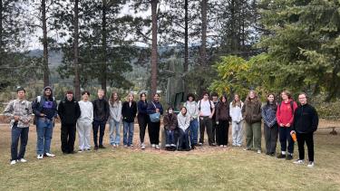 A class outside on a field trip