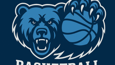 A picture of the LVR grizzly holding a basketball